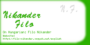 nikander filo business card